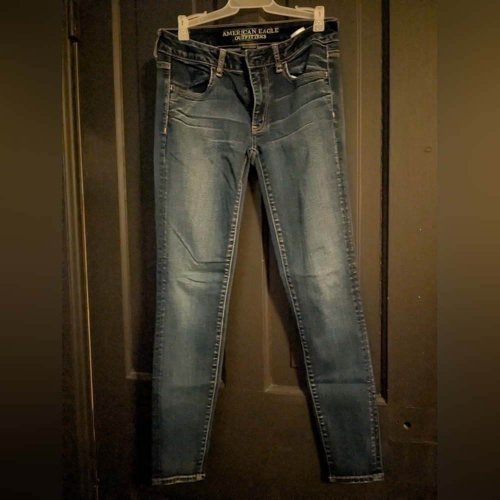 American Eagle Outfitters Women's Dark Blue Skinny Jeans